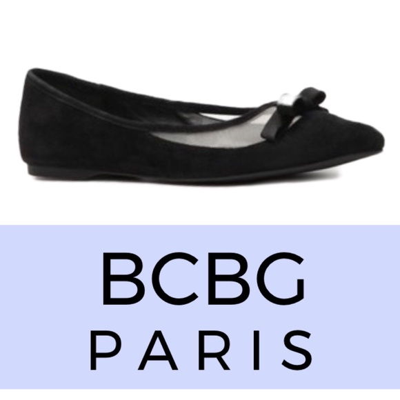 BCBGeneration Shoes - French Black Suede Pointed Flats sz8
